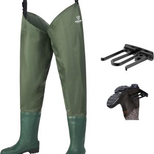 Hip Waders Waterproof Hip Boots Cleated 2-Ply Nylon/PVC Fishing Hip Wader